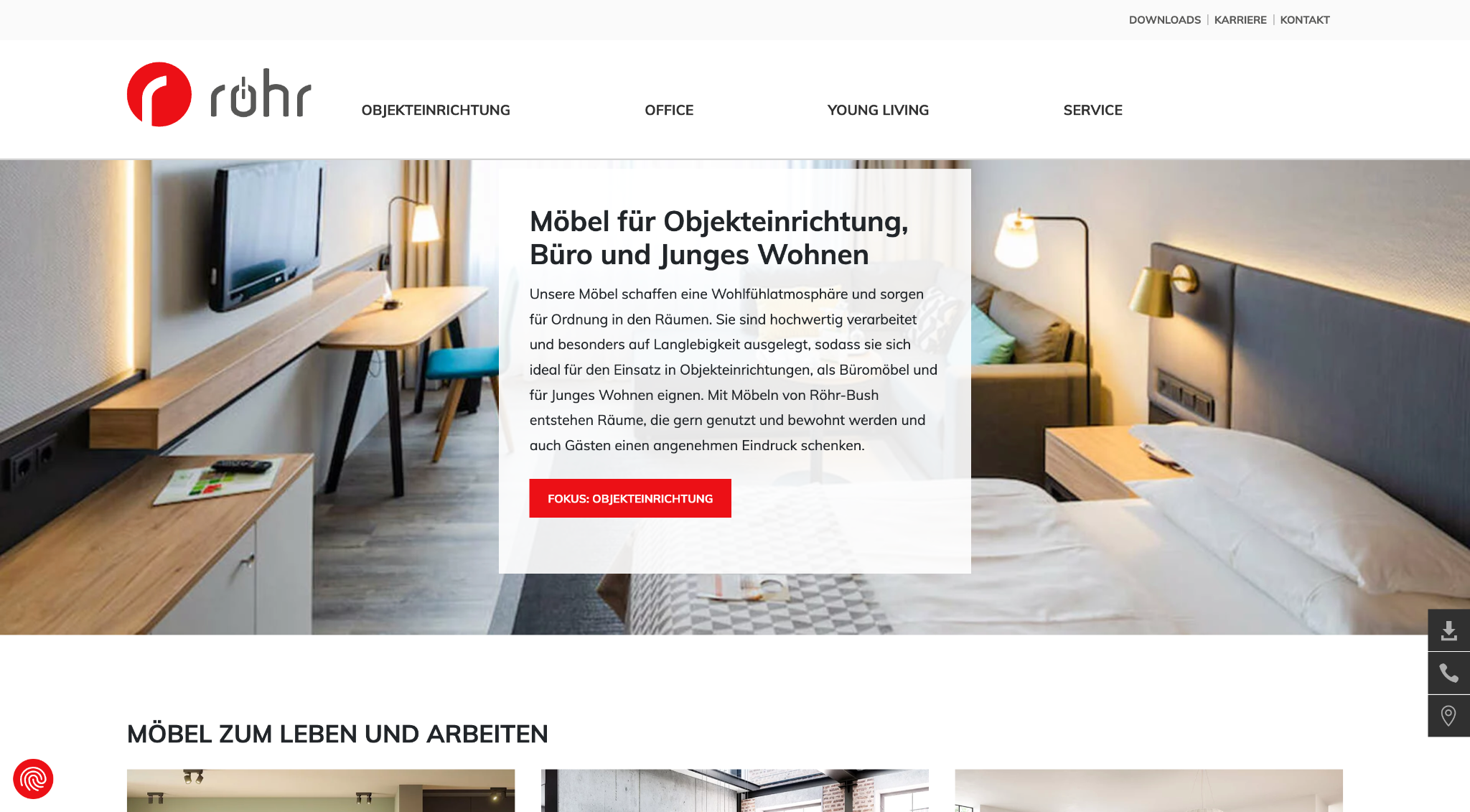 Screenshot Röhr-Bush GmbH
